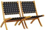 2 Opvouwbare Tuinstoelen – Acaciahout en Olefin Zitting, Tuin en Terras, Tuinstoelen, Verzenden, Nieuw