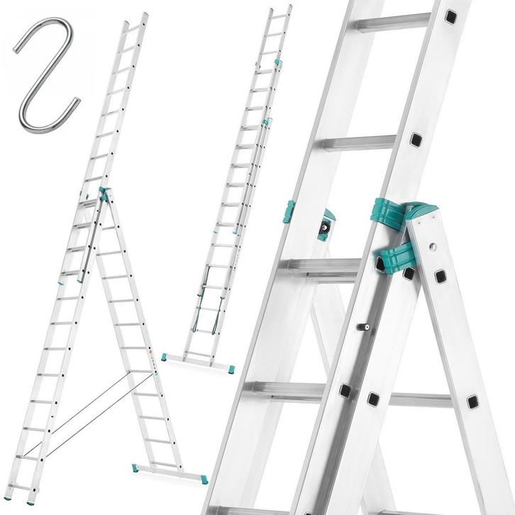 Uitschuifbare ladder - multifunctionele trapladder - 9,30 m, Doe-het-zelf en Verbouw, Ladders en Trappen, Nieuw, Ophalen of Verzenden