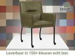 Leren eetkamerstoel Lucky - Granada Moss (olijf/groen), Overige kleuren, Bohemian, Industrieel, Modern, Scandinavisch, Nieuw, Leer