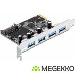 Delock 89297 4xUSB3.0  PCI-E kaart, Verzenden, Nieuw, DeLock