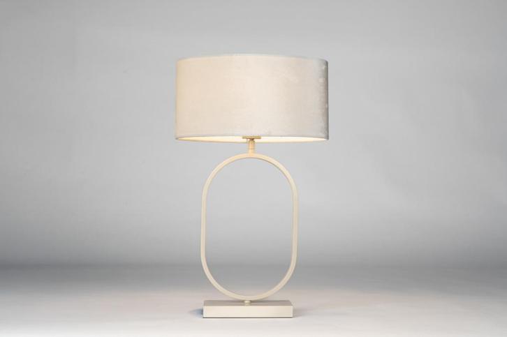 Rietveld Tafellampen - Creme, Beige, Zand - Stof, Metaal, Huis en Inrichting, Lampen | Tafellampen, Verzenden