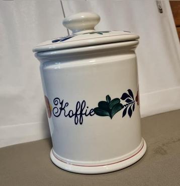 Boerenbont Voorraadpot Koffie 1.5 ltr Aardewerk met bloem... beschikbaar voor biedingen