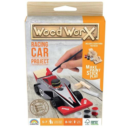 Wood WorX Kit Racing Car Project - Modelbouwset incl. verf, Hobby en Vrije tijd, Knutselen, Ophalen of Verzenden