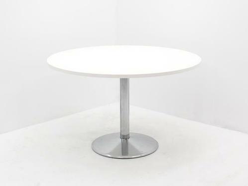 Kantinetafel - Ø120cm - wit - trompetpoot chroom, Huis en Inrichting, Tafels | Eettafels, Ophalen of Verzenden