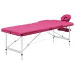vidaXL Massagetafel inklapbaar 3 zones aluminum roze, Verzenden, Nieuw