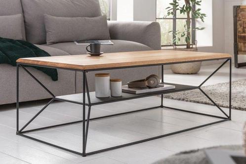 Massief houten salontafel ARCHITECTURE 110cm geolied eiken, Huis en Inrichting, Tafels | Salontafels, Ophalen of Verzenden