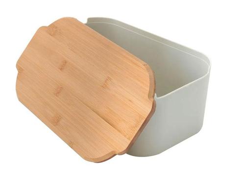 Basic Bamboe Broodtrommel - Brooddoos - Met deksel - 33 x, Huis en Inrichting, Keuken | Keukenbenodigdheden, Nieuw, Verzenden