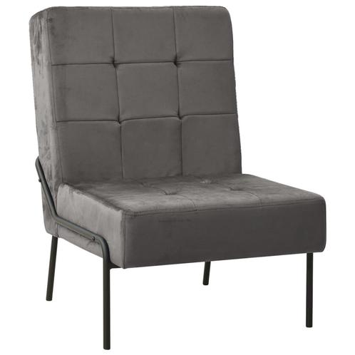 vidaXL Relaxstoel 65x79x87 cm fluweel donkergrijs, Huis en Inrichting, Stoelen, Grijs, Nieuw, Verzenden