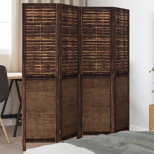 vidaXL Kamerscherm met 4 panelen massief paulowniahout, Huis en Inrichting, Woonaccessoires | Kamerschermen, Nieuw, Verzenden