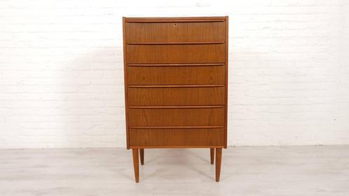 Vintage Deense ladekast | Teak | 6 lades | 104 cm, Huis en Inrichting, Kasten | Ladekasten, Ophalen of Verzenden