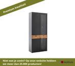MCA Cesena Combinatievitrine houtmateriaal/zwartgrijs, Ophalen of Verzenden, Nieuw, Overige materialen