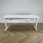 Haworth verstelbaar bureau vv kabelgoot  200x80 cm, wit, Ophalen of Verzenden, In hoogte verstelbaar, Gebruikt, Bureau