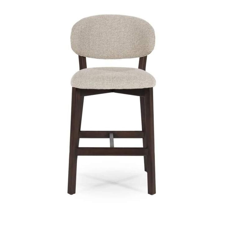 Barstoel Mikky Bruin - Taupe Moon - 96259 - barkruk/stoel, Huis en Inrichting, Stoelen, Nieuw, Stof