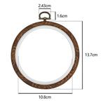 Brocante houten ring rond borduurring met stelschroef 14cm, Ophalen of Verzenden, Nieuw