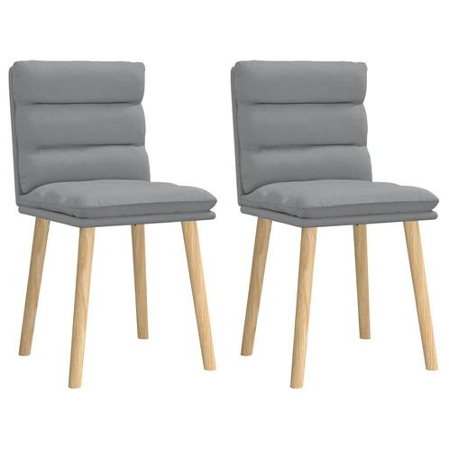 vidaXL Eetkamerstoelen 2 st stof lichtgrijs, Huis en Inrichting, Stoelen, Nieuw, Verzenden