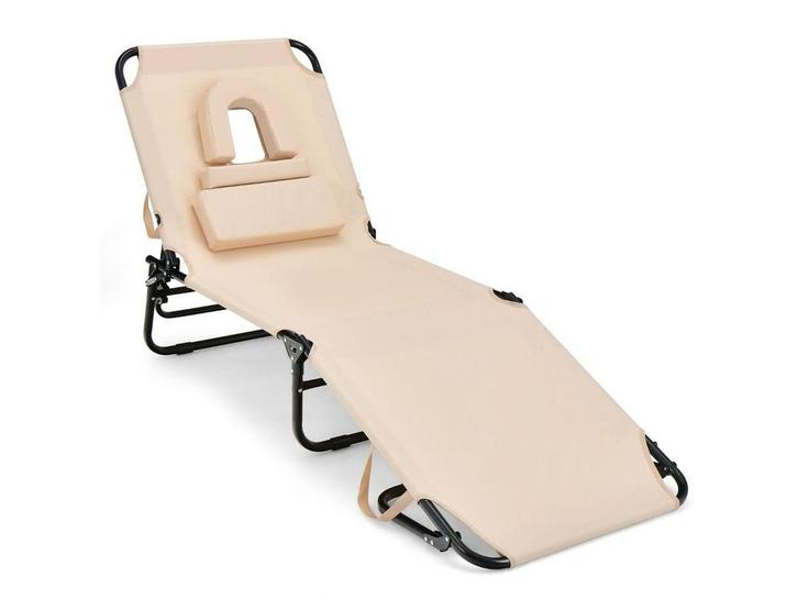 Coast Ligstoel met Gezichtsgat - Inklapbaar - 5 Voudig, Tuin en Terras, Tuinsets en Loungesets, Nieuw, Verzenden
