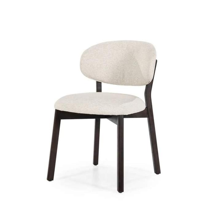 Eetkamerstoel Mikky Bruin - Beige Moon - 96254 - eetkamer..., Huis en Inrichting, Stoelen, Nieuw, Stof