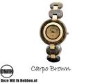 Houten horloge: Carpo Brown, Sieraden, Tassen en Uiterlijk, Horloges | Dames, Verzenden, Nieuw