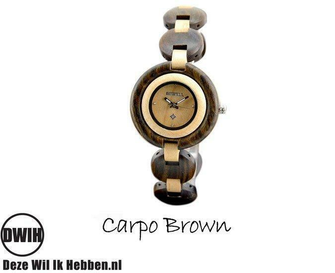Houten horloge: Carpo Brown, Sieraden, Tassen en Uiterlijk, Horloges | Dames, Verzenden