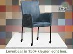 Leren eetkamerstoel Comfort met wieltjes en armleuning -, Huis en Inrichting, Stoelen, Overige kleuren, Nieuw, Leer, Ophalen of Verzenden