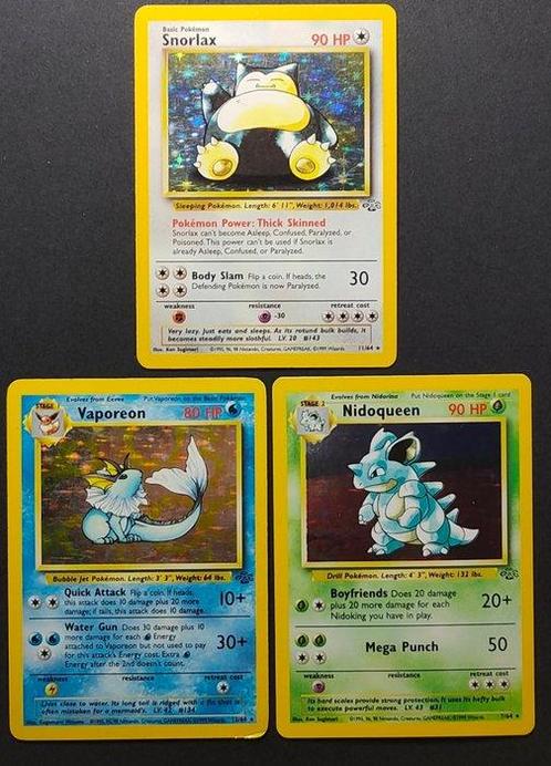 WOTC Pokémon - 3 Card - Jungle - ENG - Snorlax Holo -, Hobby en Vrije tijd, Verzamelkaartspellen | Pokémon