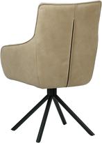 Taupe leren industriële draaibare eetkamerstoel - Kenia Leer, Huis en Inrichting, Stoelen, Overige kleuren, Nieuw, Leer, Ophalen of Verzenden