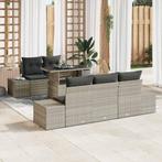vidaXL Tuin Sofa Set met kussen 6 pcs Licht Grijs en Donker, Verzenden, Nieuw, Rotan