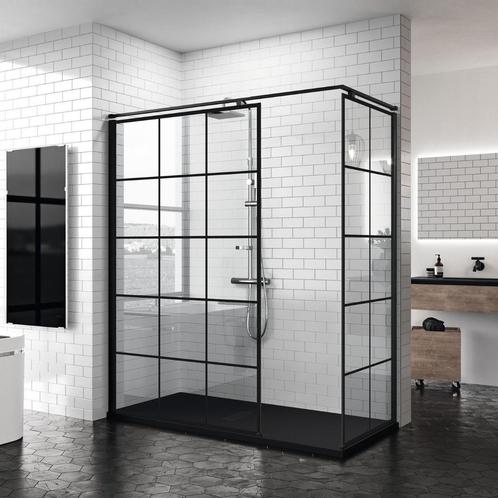Inloopdouche Novellini Kuadra H Squares 100x200 cm Helder, Doe-het-zelf en Verbouw, Sanitair, Douche, Nieuw, Ophalen of Verzenden
