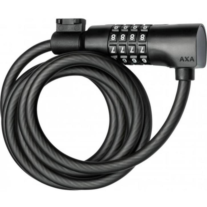 AXA Kabelslot met cijfercode - 180 cm - Mat zwart - Flexi..., Fietsen en Brommers, Fietsaccessoires | Overige Fietsaccessoires