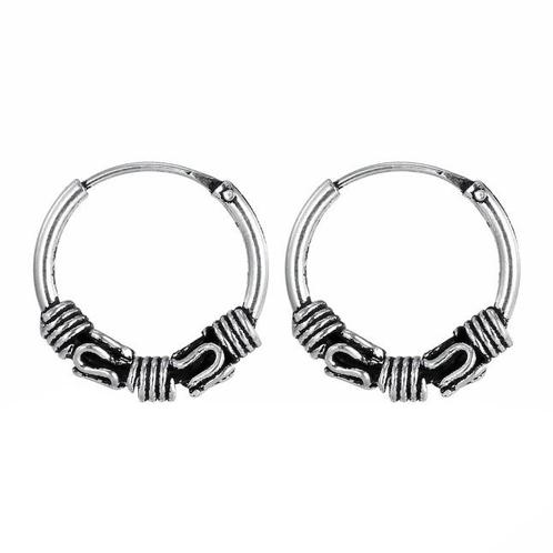 Fako Bijoux® - Bali Oorringen - Bali - 12mm - Zilverkleurig, Sieraden, Tassen en Uiterlijk, Oorbellen, Verzenden