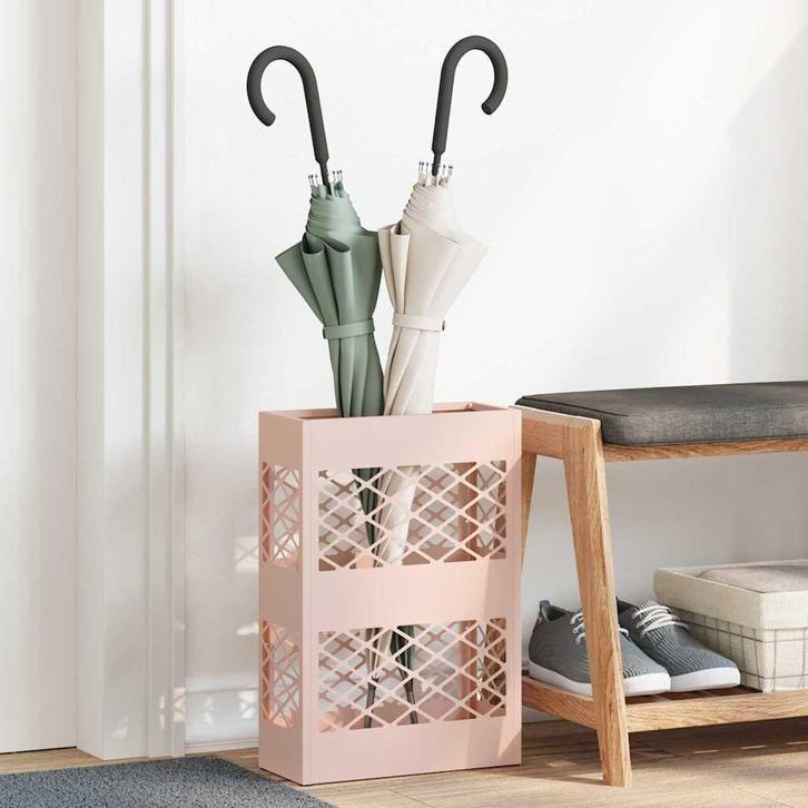 vidaXL Paraplu Standaard met opslag Roze 28 x 12 x 41 cm, Huis en Inrichting, Woonaccessoires | Paraplubakken, Nieuw, Verzenden