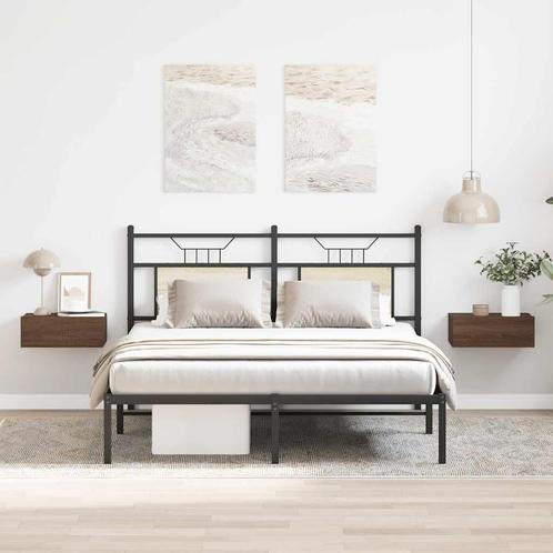 vidaXL Nachtkastjes 2 st zwevend 40x30x15 cm bewerkt hout, Huis en Inrichting, Slaapkamer | Nachtkastjes, Nieuw, Minder dan 45 cm