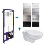 Toiletset Budget Set 01 Basic Pro Randloos Wit Met BWS, Ophalen of Verzenden, Nieuw, Chroom, Overige typen