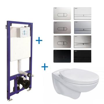 Toiletset Budget Set 01 Basic Pro Randloos Wit Met BWS beschikbaar voor biedingen