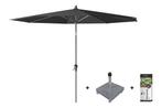 Platinum Riva parasol 3 m. rond - Premium - Faded Black +, Tuin en Terras, Nieuw, Parasolvoet, Verzenden, Kantelbaar