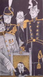 Het leger maakt via Deckers beleid op spotprent (Lithos), Antiek en Kunst, Verzenden