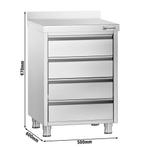 GGM Gastro | Ladekast PREMIUM met 4 laden & achterwand - |, Verzenden, Nieuw in verpakking, RVS Meubilair