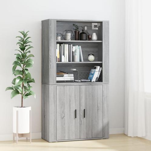 vidaXL buffetkast bewerkt hout grijs sonoma eikenkleurig, Huis en Inrichting, Kasten | Buffetkasten, Nieuw, Overige houtsoorten