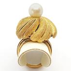 Ring - 18 karaat Geel goud Parel, Sieraden, Tassen en Uiterlijk, Ringen, Nieuw