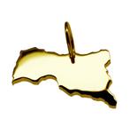 Gouden Landkaart Centraal Afrika ketting hanger, Verzenden, Nieuw