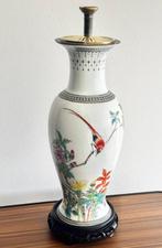 Balustervaas - Porselein - China - Famille rose - vaaslamp