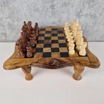 Schaakspel - Schaaktafel, olijfhout, handgemaakt - Olijfhout, Antiek en Kunst