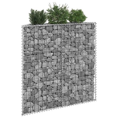 vidaXL Gabion plantenbak trapezium 100x20x100 cm, Tuin en Terras, Bloempotten, Nieuw, Verzenden