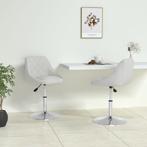 vidaXL Eetkamerstoelen 2 st kunstleer wit, Verzenden, Nieuw, Wit