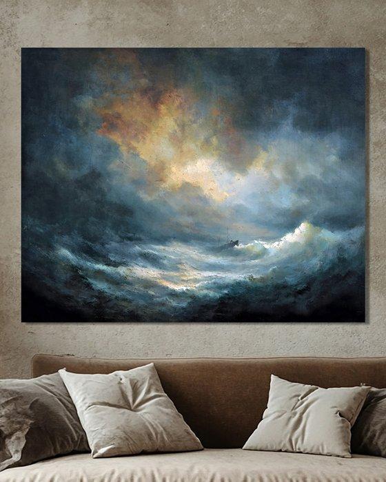 Chrystian Milanowski - Dramatic Waves - XL, Antiek en Kunst, Kunst | Designobjecten