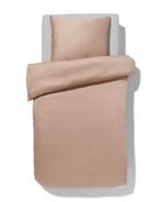 HEMA Dekbedovertrek satijn 140x200/220 effen taupe van sale, Verzenden, Nieuw