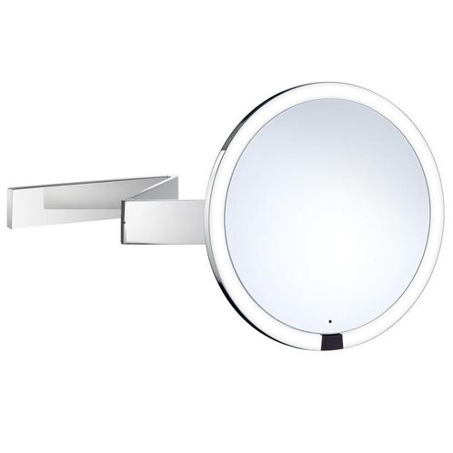 Uitschuifbare Scheer/Make-up Spiegel Rond LED Smedbo Outline, Doe-het-zelf en Verbouw, Sanitair, Bad, Nieuw, Chroom, Ophalen of Verzenden