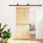 vidaXL Schuifdeur met beslag 85x210 cm massief grenenhout, Doe-het-zelf en Verbouw, Deuren en Horren, Verzenden, Nieuw