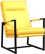 Gele leren industriële design stoel - Toledo Leer Giallo (ge, Nieuw, Leer, Ophalen of Verzenden, 75 tot 100 cm