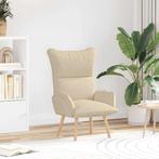 vidaXL Relaxstoel stof crèmekleurig, Huis en Inrichting, Verzenden, Nieuw